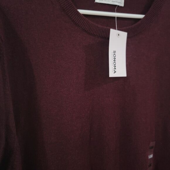 Sonoma Mens Sweater Size XL Maroon Academia Crew Neck - Picture 7 of 7